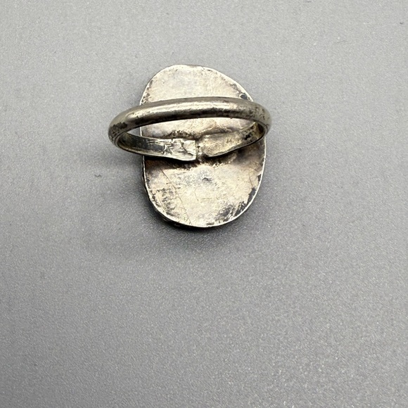 Vintage Blue Turquoise Ring Sterling Silver Size 5 - Picture 5 of 8